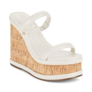 Schutz Ully Leather Wedge Sandals